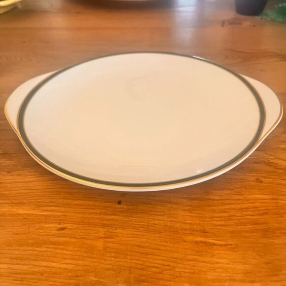 Discontinued Royal Doulton Oxford Green Gold-Trim 11" Cake Plate RARE - Picture 4 of 4